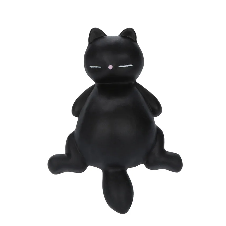 Горячая Распродажа игрушки Mochi ленивый кот Kitty Squeeze Healing Fun Kawaii снятие стресса игрушки подарки для детей juguete Y - Цвет: Черный