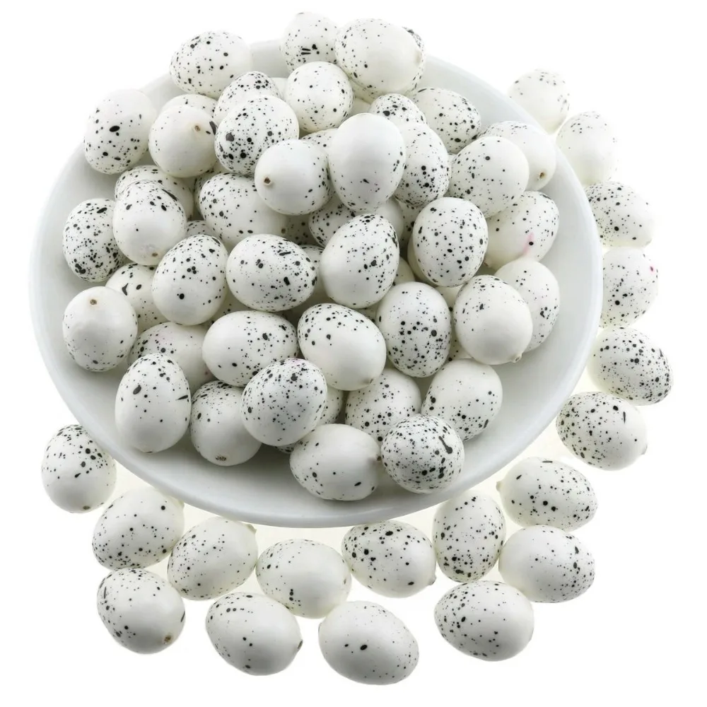 Artificial de Ovos de Codorna Gresorth Falso Mini Decoração – Pombo Ovo Brinquedo Comida Home Kitchen Restaurant Show-branco 100 Pcs