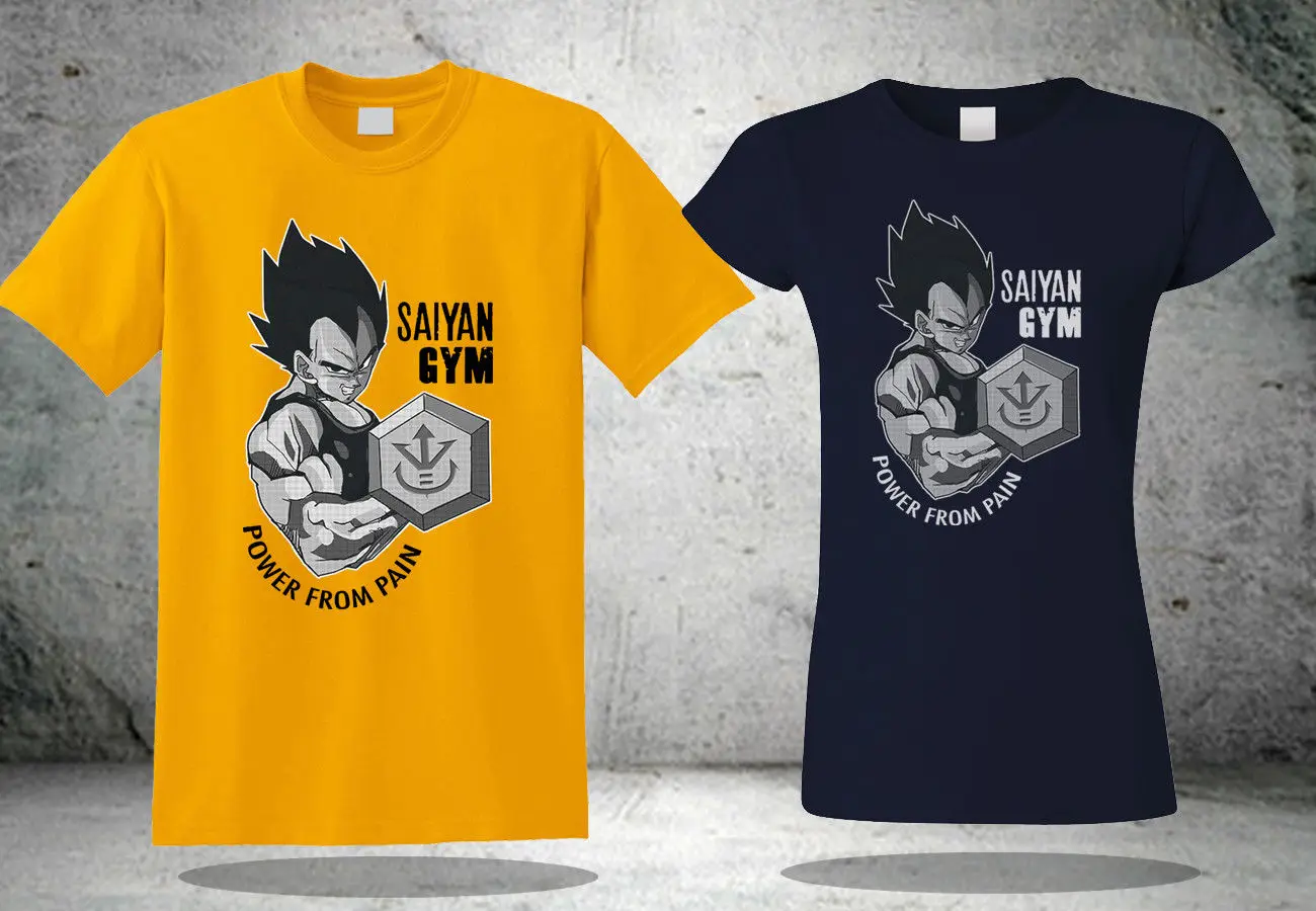 Vegeta Saiyan Спортивная футболка с драконом мячом Гоку темно синяя и желтая