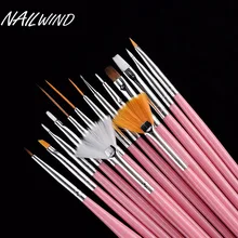 Nailwind розовый pen расставить 15 шт./компл. рисунок ногтей кисти ногтей кисть Инструменты Профессиональный гель рисунок пером
