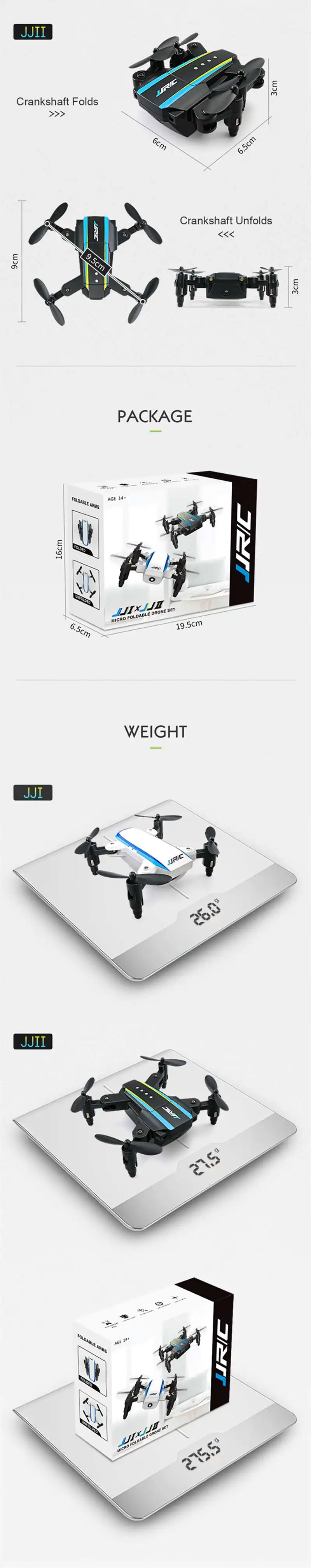 JJRC H345 JJI JJII мини 2,4 г 4CH 6axis Безголовый режим Складная рукоятка двойной Дрон Квадрокоптер с дистанционным управлением комбо RTF в рождественском стиле Рождественский подарок