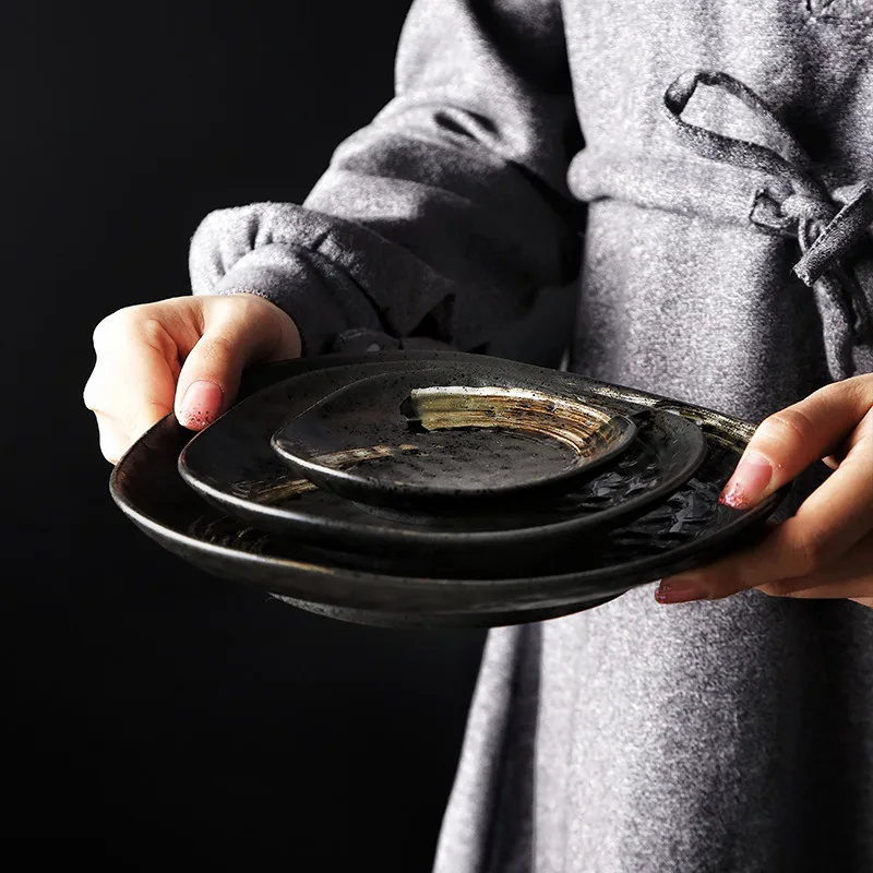 NIMITIME японский стиль ручная роспись керамическая круглая пищевая стейк пластина тарелка для ресторана для ужина домашняя посуда для пасты пластина