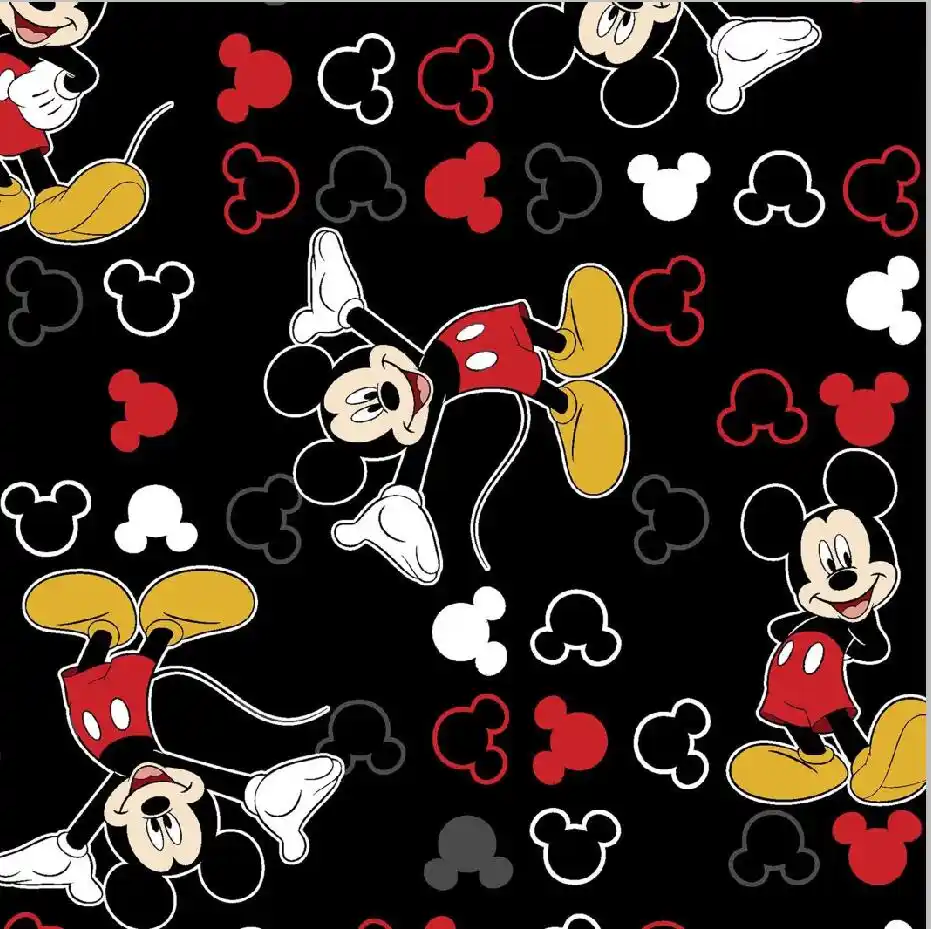 6x6ft Black White Red Mickey Minnie Mouse Head Pattern Custom Photo 