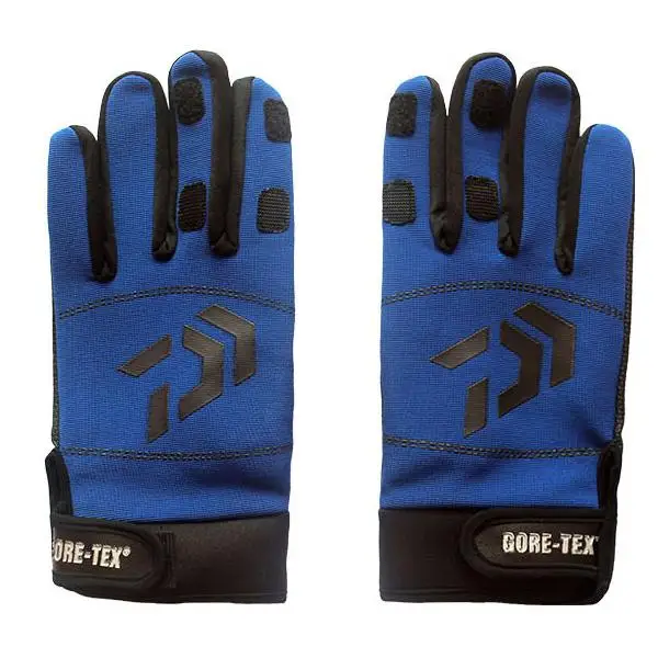 Daiwa 3 пальца вырезанные на открытом воздухе спортивные походные перчатки зимние теплые рыболовные перчатки хлопковые водонепроницаемые Нескользящие прочные рыболовные перчатки - Цвет: Синий