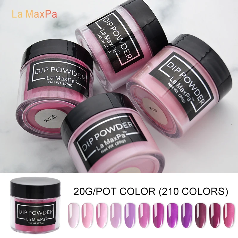 LaMaxPa acrylic dip powder 20g new arrival 210 colors no need UV light