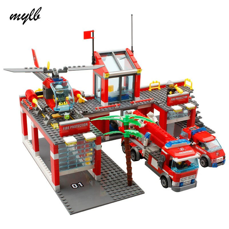 Mylb New City Fire Station 774pcs Set Building Blocks DIY Educational Bricks Kids Toys Compatible With