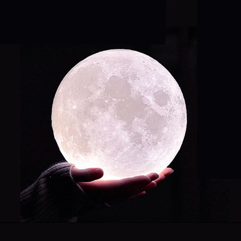 10 уровней затемнения 3D принт светодиодный светильник Луна перезаряжаемый RGBW креативный ночник Подарки на день рождения ребенка спальня праздник Бар Декор