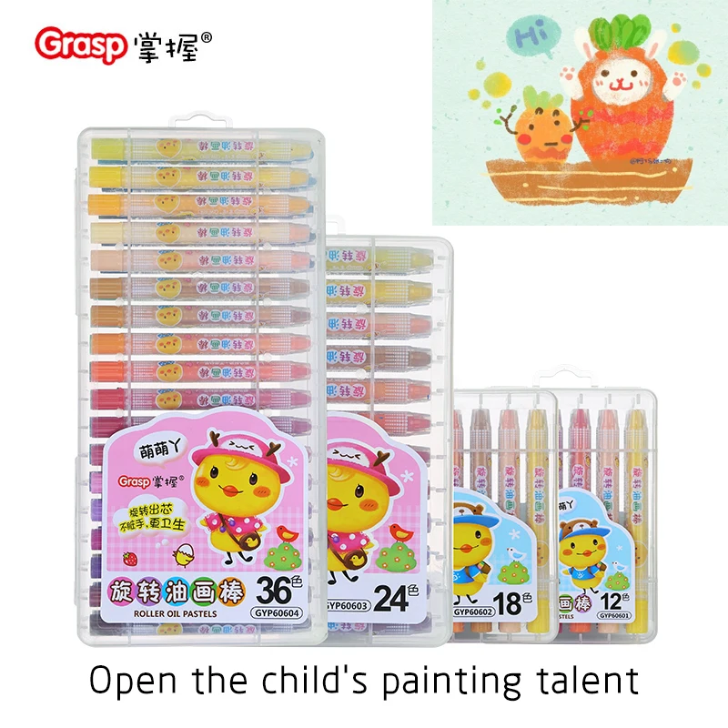 

GRASP Crayons 12/18/2436 Colors Lovely Stationery New listing Colorful Stick Crayons Can be Washed Art Crayons for Kids Crayon