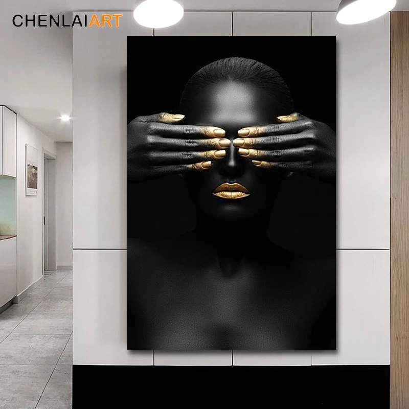 

Canvas Prints Painting Modern Black Woman Model Wall Art Poster And Prints Pictures Home Decoration For Living Room No Frame