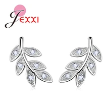 2019 nueva moda Simple 925 pendientes de broche de rama de olivo de plata de ley para prevenir la alergia para mujer Piercing joyería de oreja(China)