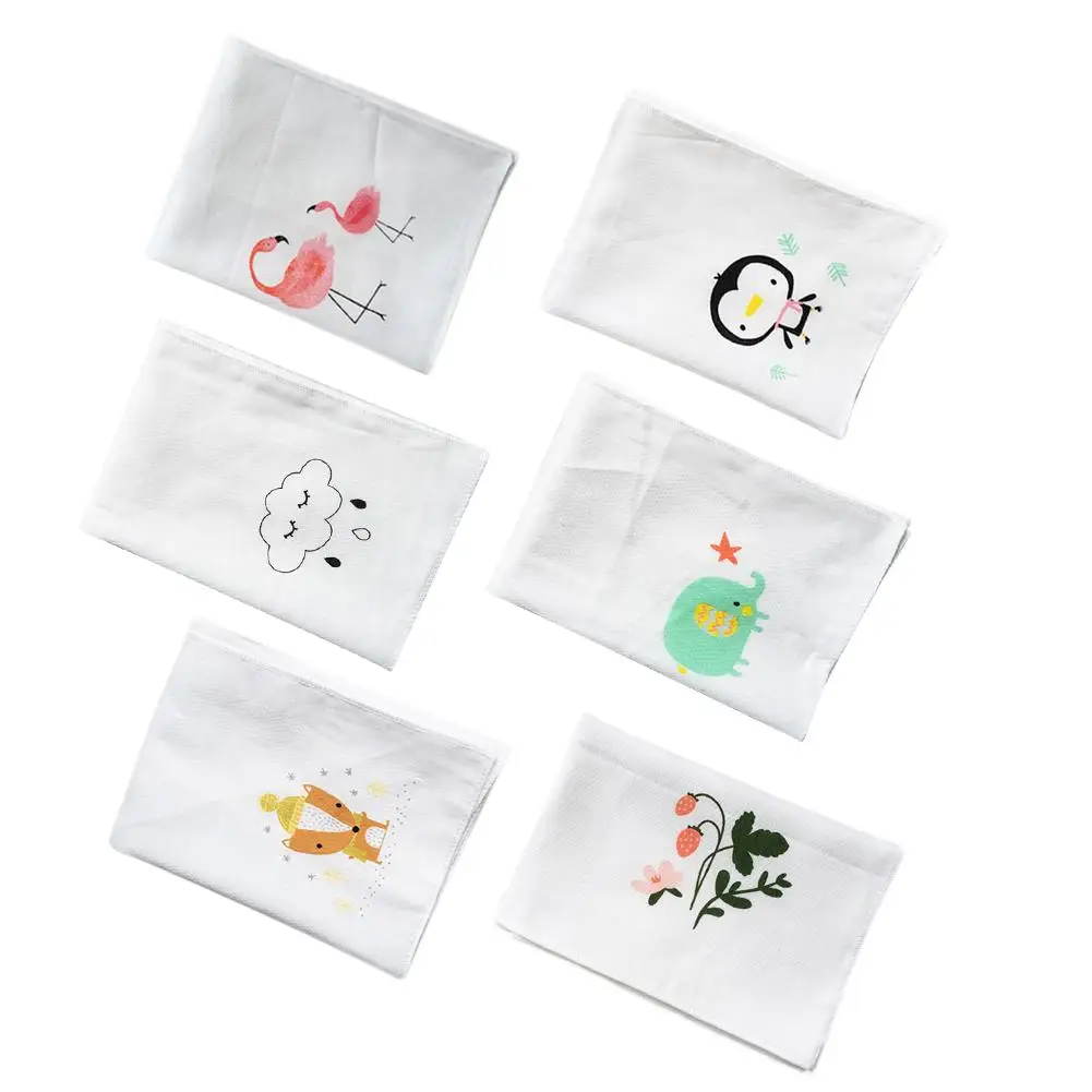 

Cartoon Newborn Baby Saliva Towel 100% Cotton Comfortable And Safe Baby Handkerchiefs Baby Stuff Four Layers Of Gauze