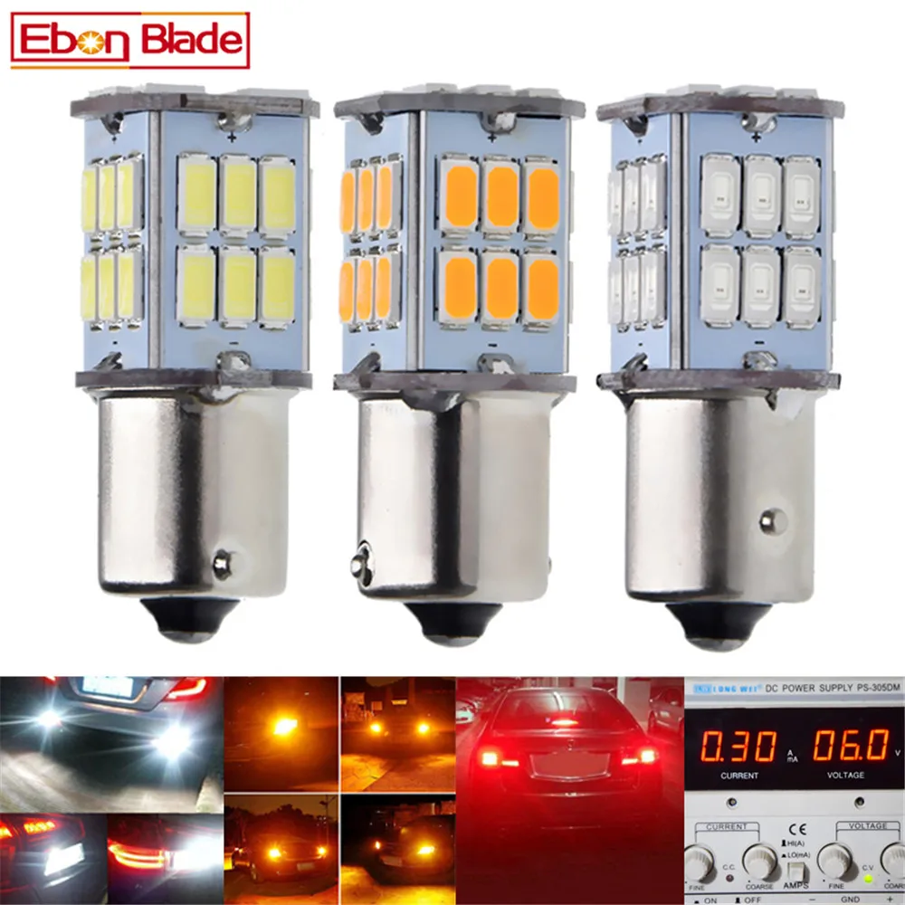 2X1156 BA15S 1157 BAY15D BAU15S BA15D автомобиль свет 5630 smd мотоциклов тормозной обратного лампы сигнальные лампы Белый желтый красный 6 V