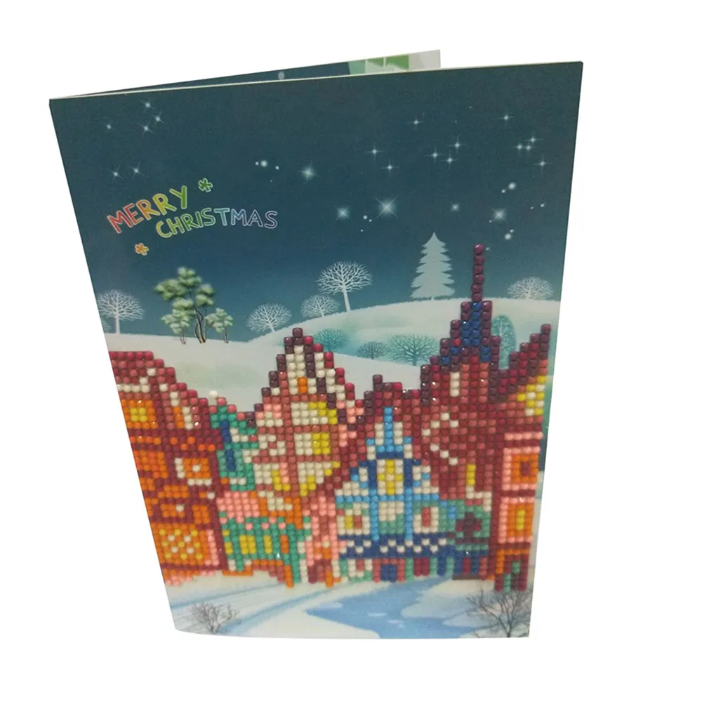 Разнообразие Алмазная мультяшная картина Мини Санта Клаус Счастливого Рождества бумажное ремесло Carte de voeux креативный Tarjeta de felicitacion#2 - Цвет: 1PC E
