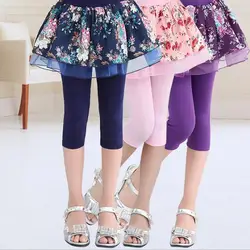 Новые летние леггинсы для девочек, юбка-брюки, многослойная юбка с градиентом, детские леггинсы с пятью точками, детская юбка для девочек