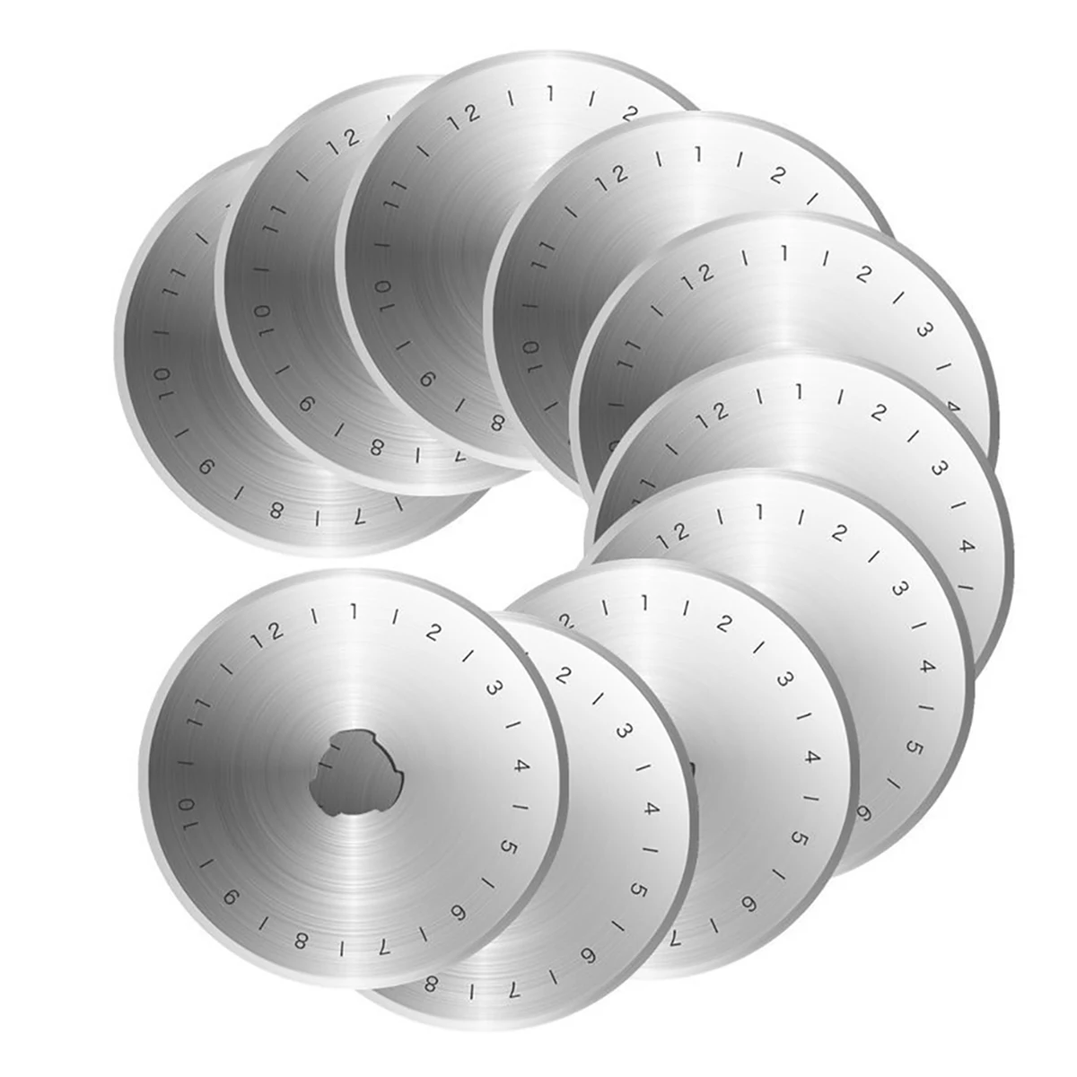 10pcs Mayitr 45mm Rotary Cutters Refill Blades Circular Craft Sewing Quilting Hand Tool for Fabric Paper Leather Plastic Cutting