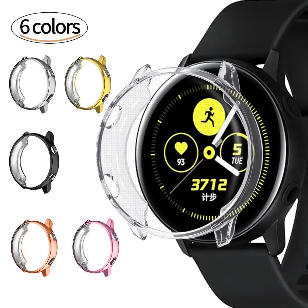 TPU Screen Protector Slim watch case for samsung galaxy active Watch Band Strap Cover Ultra-thin360 Degree Soft Clear Case