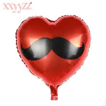 XXYYZZ Moustache Mr Beard Foil Balloon For Wedding Party Decoration Red Heart Love Helium Air Balloons Valentine’s Day Suppliers