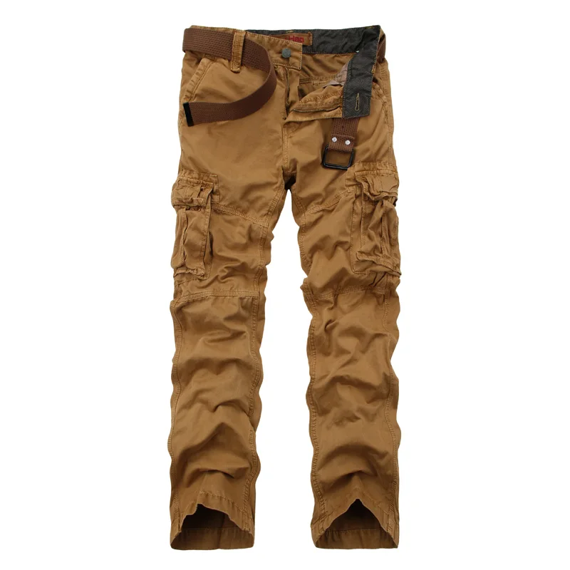 Новые мужские брюки карго дизайнерские модные мульти-карманы высокого качества хлопок размера плюс комбинезоны мужские повседневные брюки AF3225 - Цвет: Цвет: желтый
