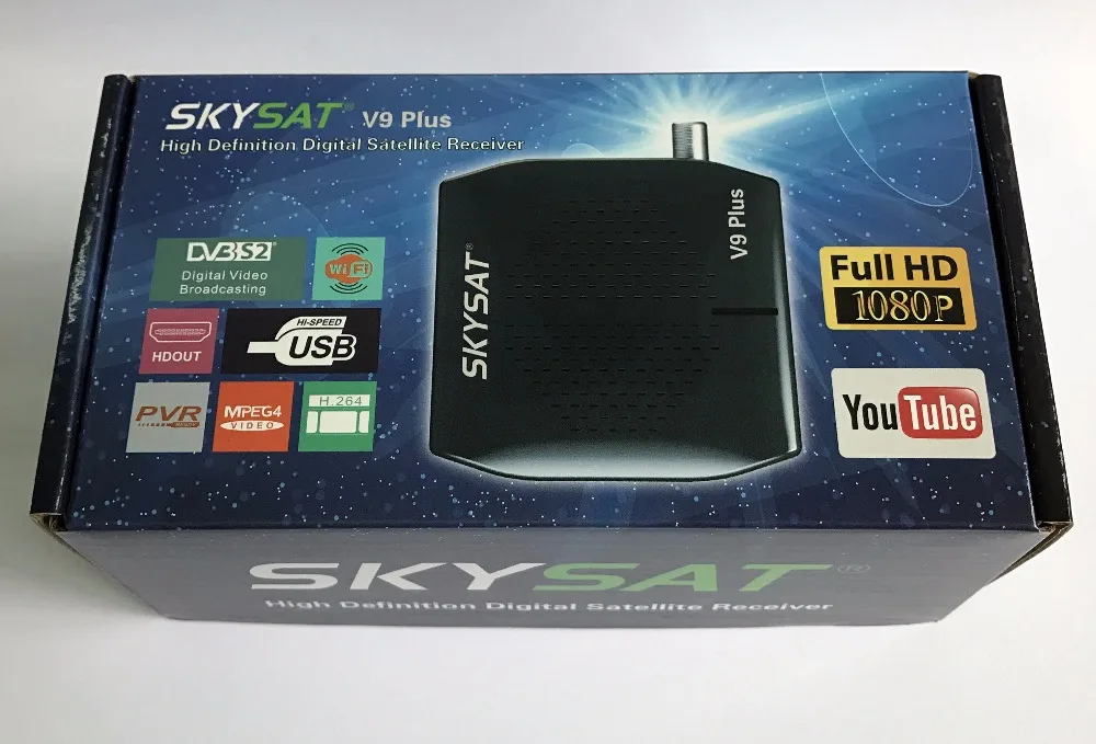 SKYSAT V9 плюс DVB-S2 приемник Поддержка CCCamd Newcamd autoroll powervu Biss WiFi 3g Youtube USB PVR Full HD такой же как Freesat V7