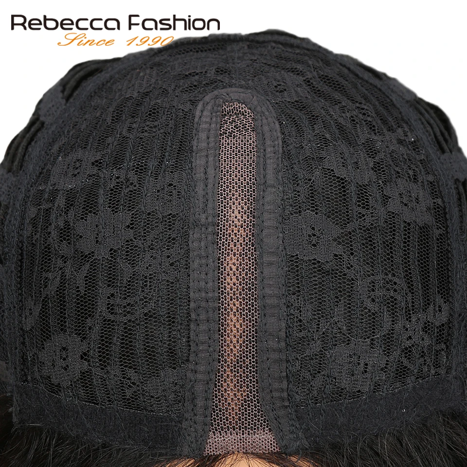 Rebecca 8 Inch Short Bob Human Hair Lace Wigs For Black Women Middle Part Peruvian Remy Straight Hair Lace Wig Natural Black