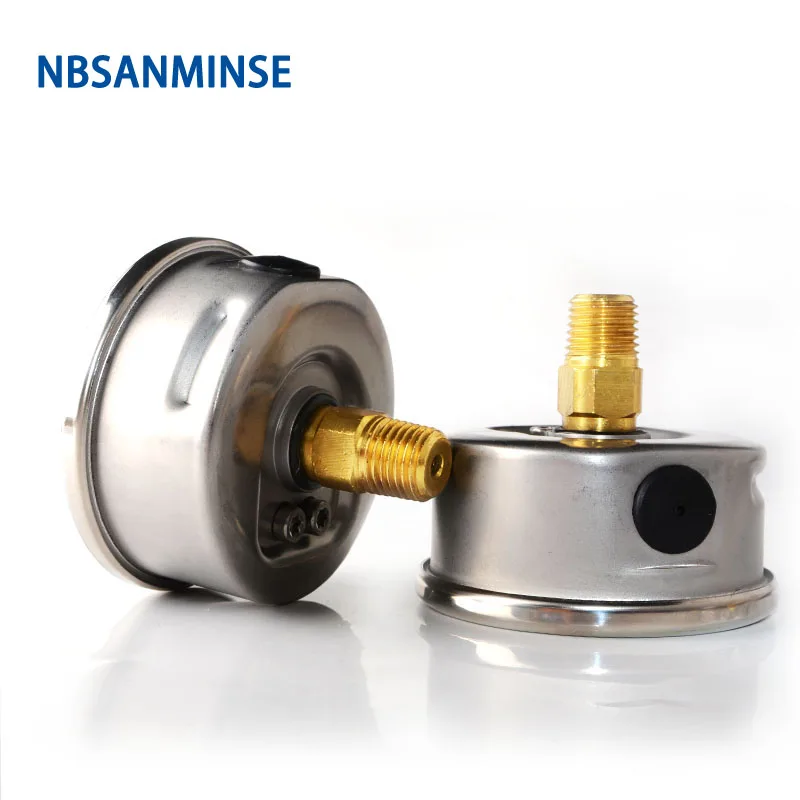 NBSANMINSE инструменты датчик из нержавеющей стали SM1SP63B 63 мм 2,5 дюймов 1/4 NPT задний манометр жидкостный гидравлический датчик давления масла
