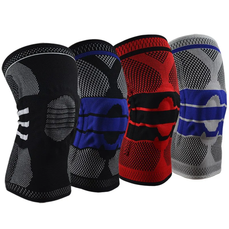 

Anti-collision Riding Spring Support Silicone Kneepads Mountaineering Running Fitness Breathable Elastic Braid Sport Protector
