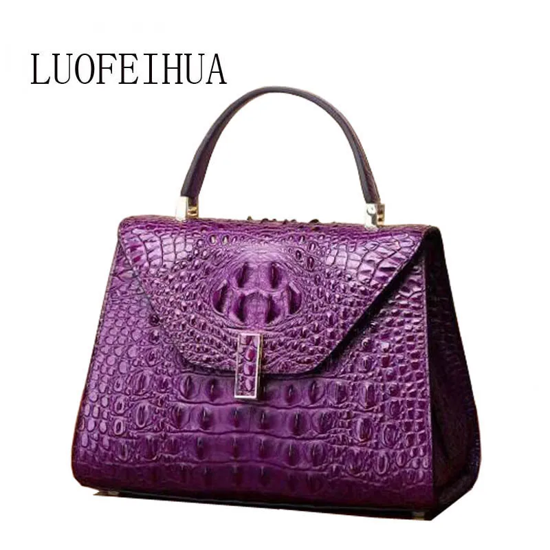 Première Couche purple À Petit Modèle Carré blue Nouveau Crocodile D'épaule Red En Sac De 2019 Messager Cuir black Paquet Main X80xn