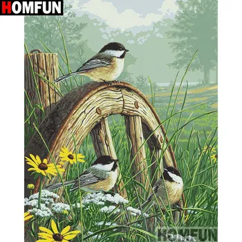 

HOMFUN Full Square/Round Drill 5D DIY Diamond Painting "Birds and flowers" Embroidery Cross Stitch 5D Home Decor Gift A14552