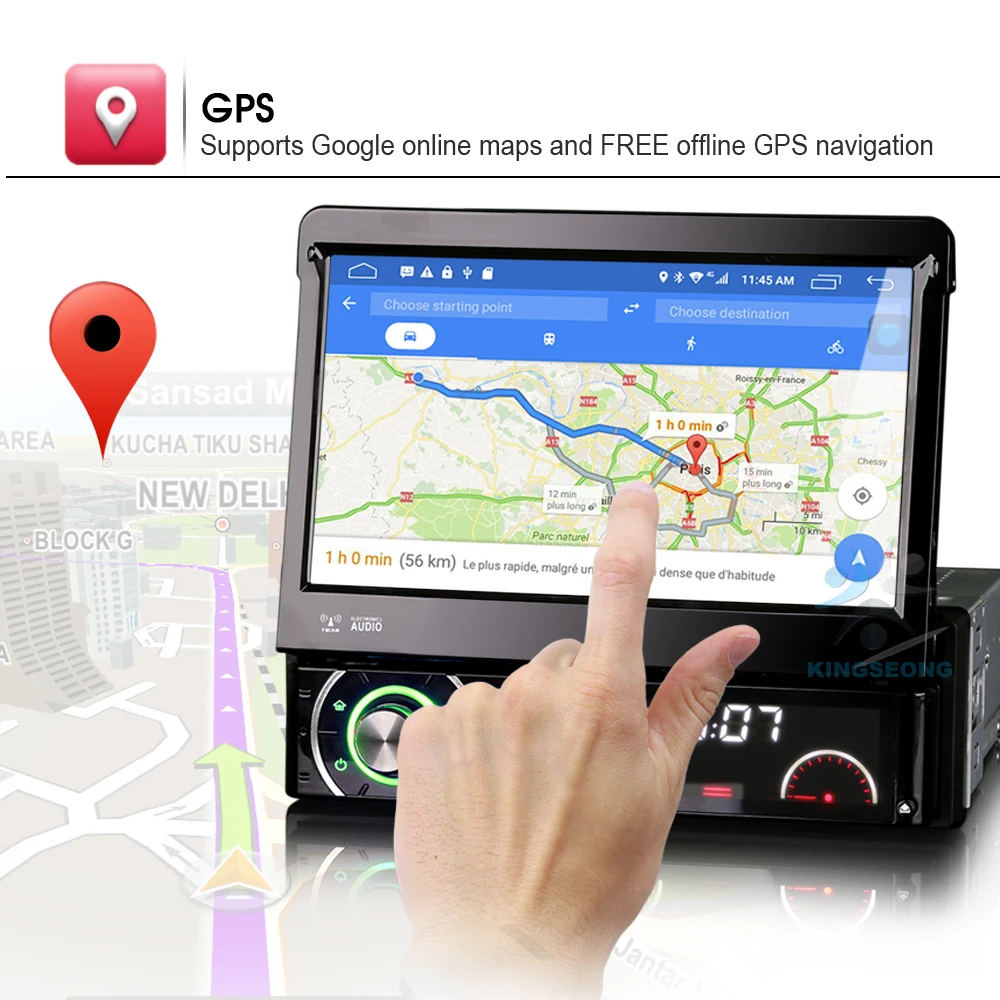 Excellent 1 Din Car PC Android 6.0 Single Din Car Radio DVD GPS Support 4G WIFI OBD TPMS DVR DTV-IN DAB+ Mirror Link 2GB RAM Bluetooth 5