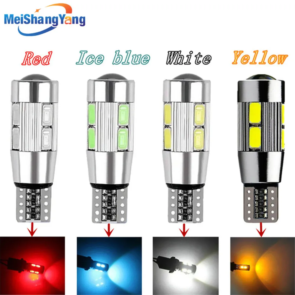 Светодиодный светильник T10 W5W 10SMD CANBUS OBC без ошибок светодиодный 501 Автомобильные светодиодные лампы