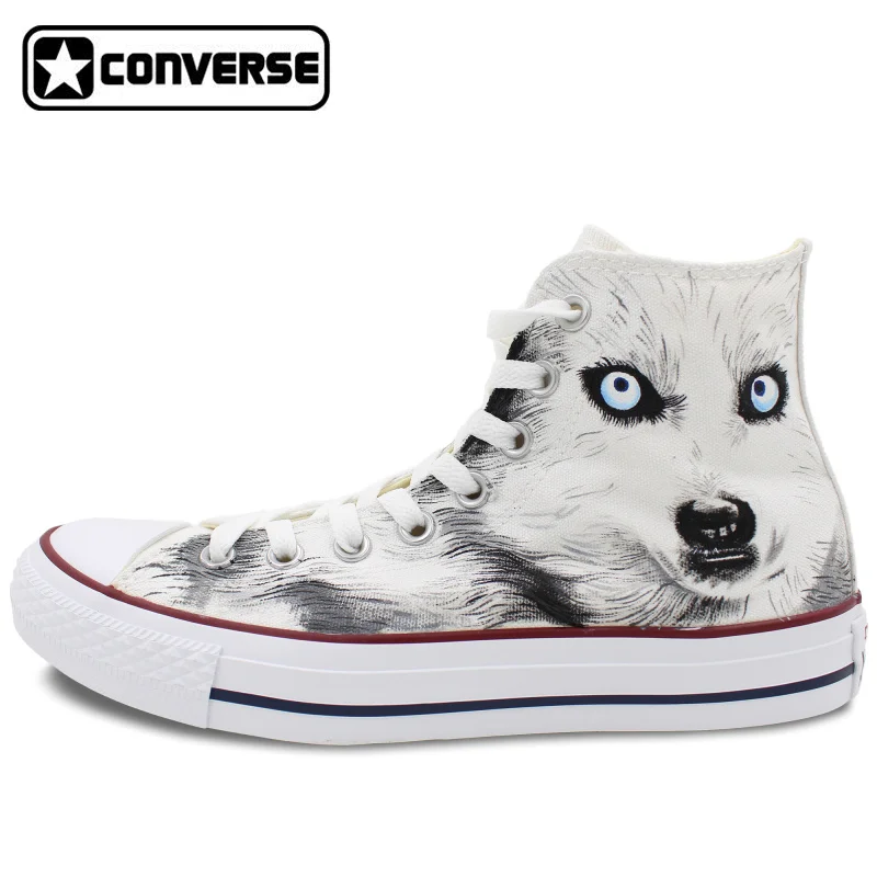 Prix pour Blanc Converse All Star Design Personnalisé Peint À La Main Chaussures Animal Loup High Top Toile Sneakers pour Cadeaux Prix pour Blanc Converse All Star Design Personnalisé Peint À La Main Chaussures Animal Loup High Top Toile Sneakers pour Cadeaux
