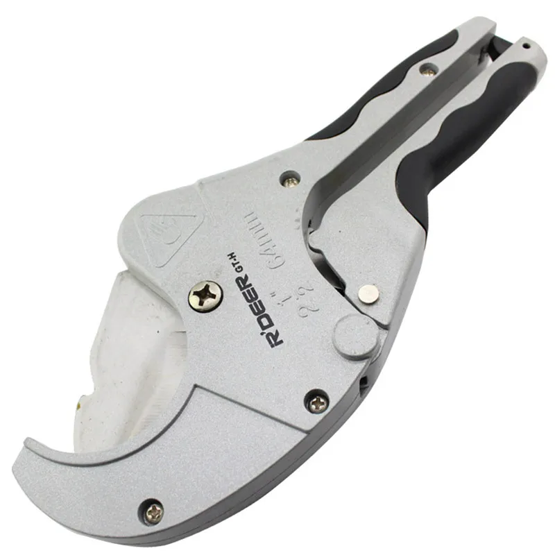 

RDEER Plastic Pipe Cutter Aluminum Alloy Body Stailess Steel Blade Scissors Cut 64mm With Ratchet Gear Easy For PVC PU PP-P PE