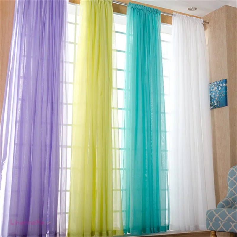 

Modern Home Decoration Ready Made Curtain Tulle Curtain For Living Room Bedroom kitchen Wedding Decor Birthday Party Decor 184#3