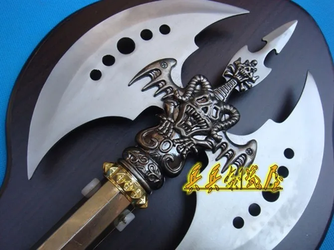 S1203 средневековые двухсторонние лезвия осевые палки TOMAHAWK с настенной доской 26