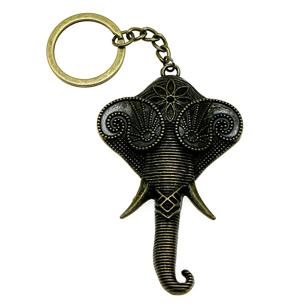1 stück keychain ringe Elefant kreative handarbeit geburtstag geschenke 84x51mm anhänger antike Bronze