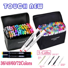 TOUCHNEW 36/48/60/72/168 Цвета на спиртовой основе чернила маркер для рисования художественный эскиз маркер для белой доски для рисования манга дизайн поставки