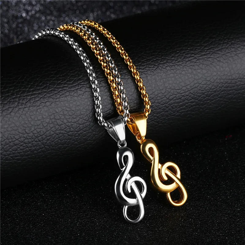 Musical Note Necklace Pendant for Women Music Note Charms Punk Rock