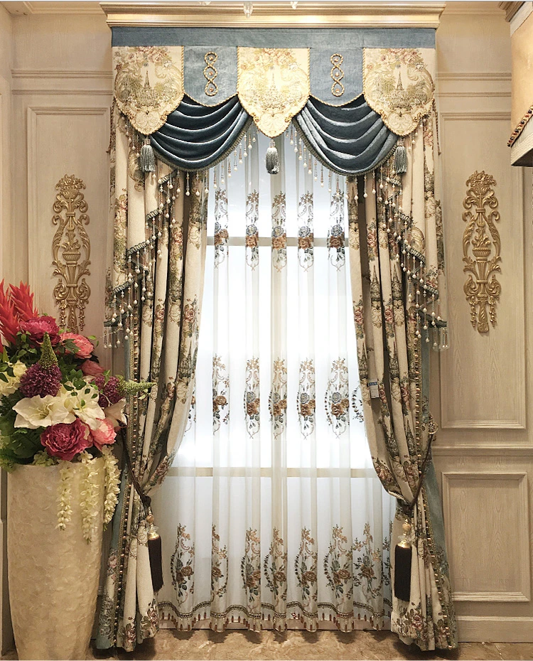 Stunning voile valance Embroidered Luxury Curtain Jacquard Blinds Curtains For Living Room Valance Voile Yarn Drapes Cortina De Quarto Luxurious Fabric Ringcurtain Bath Aliexpress