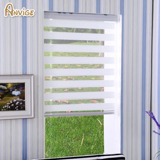 Hot White Color Window Treatment Zebra Blinds Double Layer Hot White Color Window Treatment Zebra Blinds Double Layer Roller For Room Customized