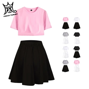 

FRDUN TOMMY Two Piece Set 2 Piece Set Women Winter Ribbed Crop Top And Skirt Set Matching Sets Woman Two Pieces Outfits White