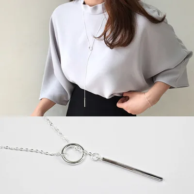 Женское ожерелье из серебра 925 пробы с подвеской в виде Круга|sterling silver necklace|925 sterling