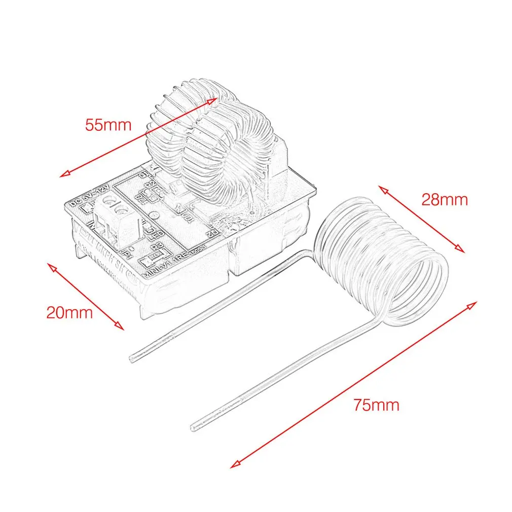 Профессиональный ZVS низкое Напряжение индукционный нагреватель модуль 5 V-12 V 120 Вт индукционный нагрев доска с катушкой