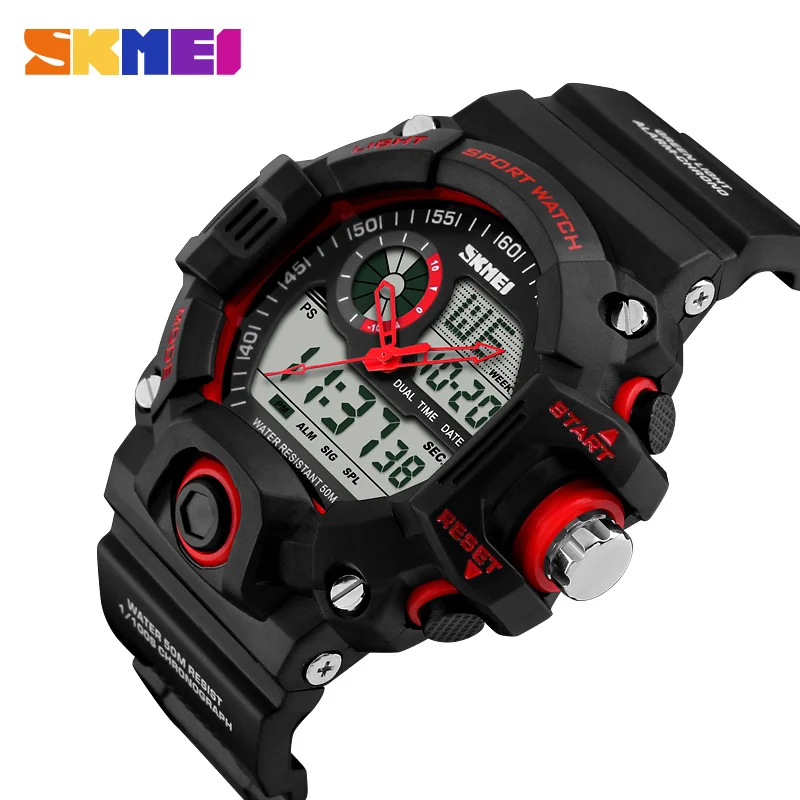 

SKMEI Shock Men Sports Watches LED Digital Watch Fashion Brand Outdoor 50M Waterproof Wristwatch Military Relogio Masculino 1029