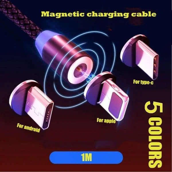 

USB C Magnetic Cable For Samsung Galaxy S9 S8 Plus 1M 5V 2A Type C Micro USB Cable For iPhone X SE Magnet Charger Cabo
