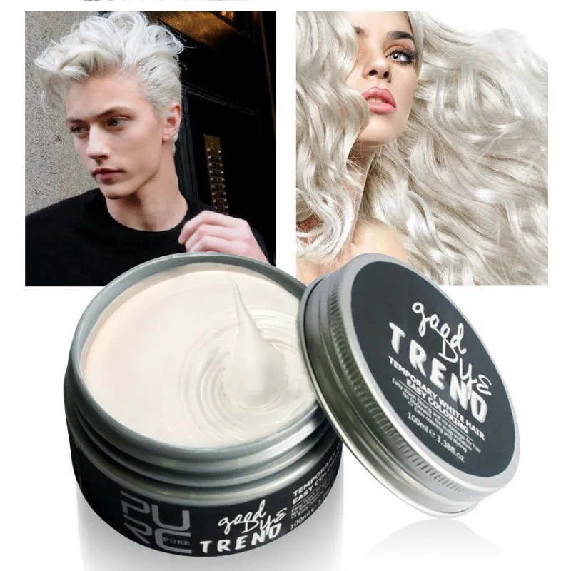 591 Tinte Para El Cabello Desechable Cera Para El Cabello Blanco Púrpura Rojo Azul Gris Verde Dorado Tinte Para El Cabello Temporal In Cuencos Para