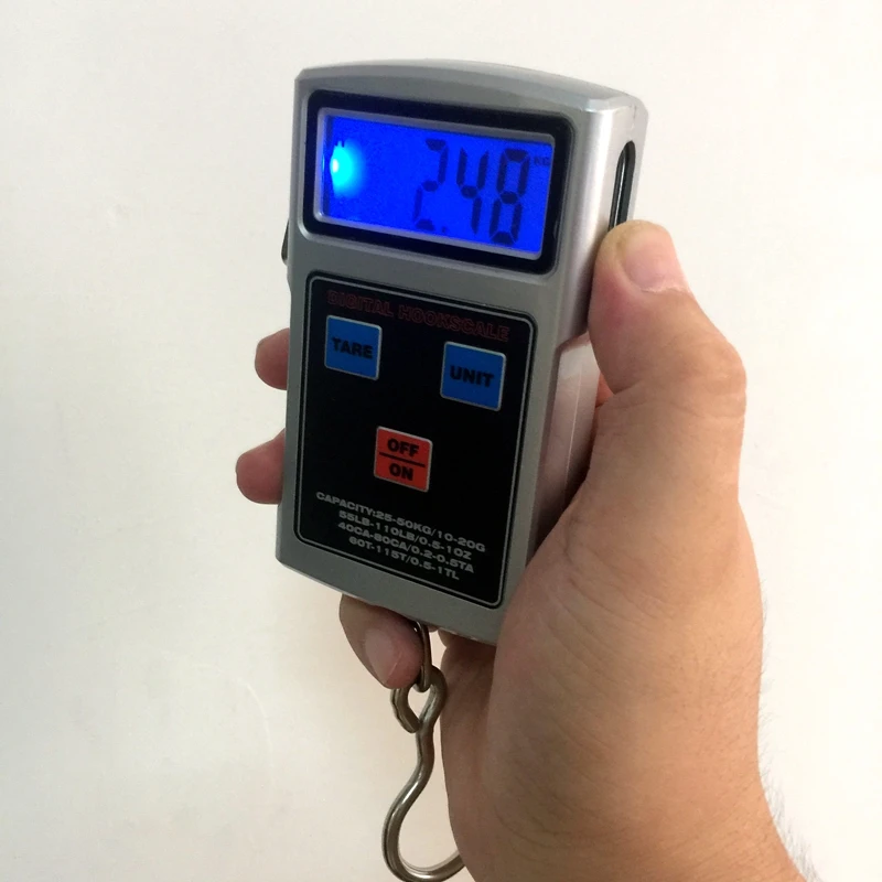 50 кг 110 фунтов ЖК-цифровой рыболовный крючок весы электронный багажный кран весы термометр часовая лента висячий баланс веса