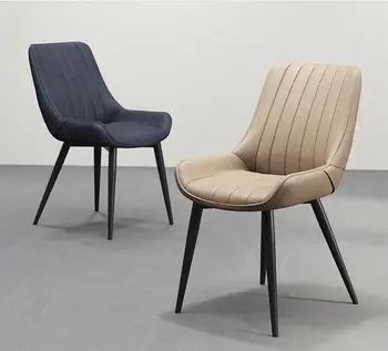 Dining chair Nordic modern minimalist home back creative leisure stool restaurant cafe computer office leather chair nordic iron dining chair modern minimalist dining chair leisure chair desk chair