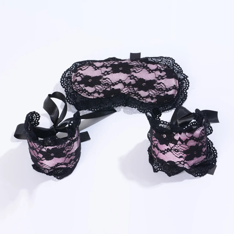 2021 Exotic Apparel Sexy Lingerie Hot Lace Mask Blindfolded Patch Sex Handcuffs For Couple Erotic Lingerie