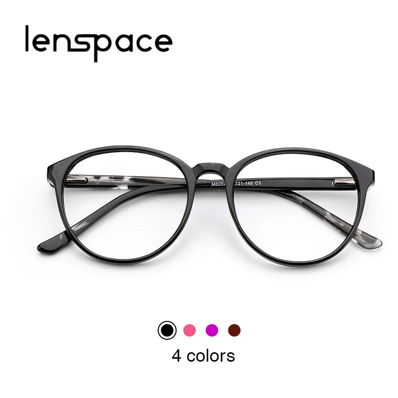 Lenspace женские очки с круглой оправой по рецепту очки женские оптические оправы близорукость очки черный цвет#8202