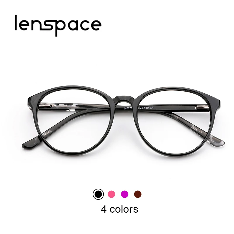 

Lenspace 2018 Women Glasses Frame Round Prescription Eyeglasses Spectacle Women Optical Frame Myopia Eyewear Black Color #8202
